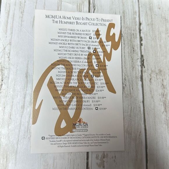 Humphrey Bogart Collection VHS 3 Tape Set Maltese Falcon Big Sleep 1992 - Picture 5 of 6